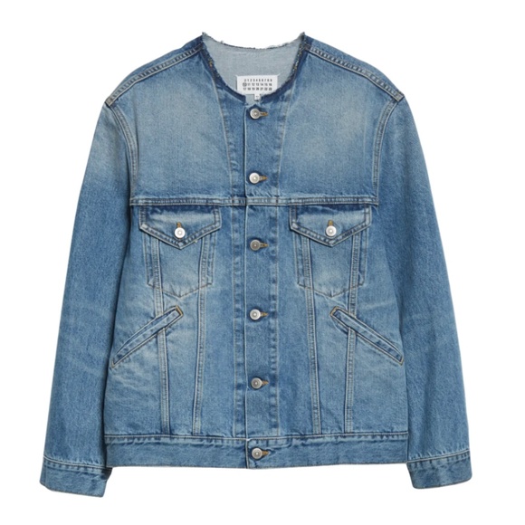 MAISON MARGIELA Men's Collarless Denim Jacket - Picture 5 of 6